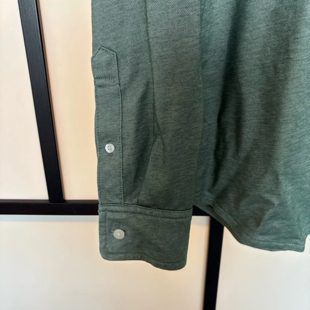 J CREW men’s button up shirt green Size Large preppy Casual business‎ office